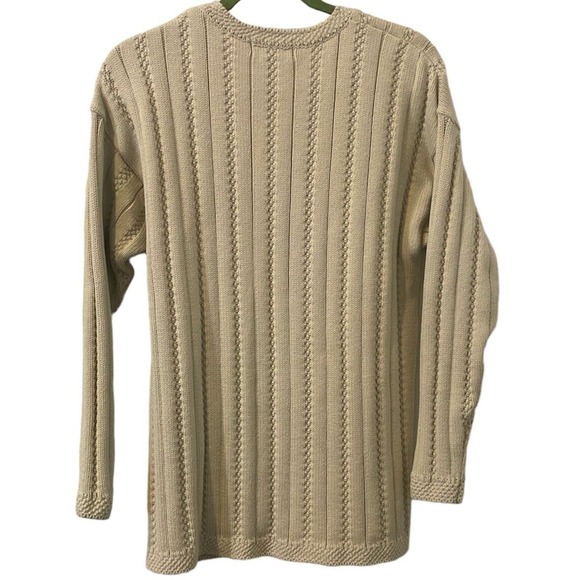 LL Bean Cable Knit 100% Cotton Pullover Sweater Womens Small Made in Scotland - Picture 12 of 12